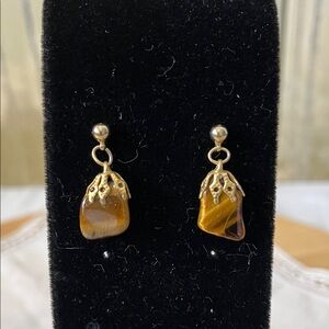 Vintage Tiger's Eye dangle earrings